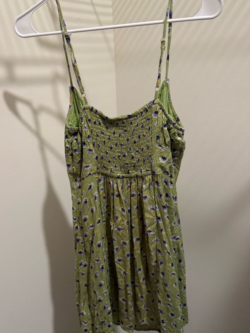 Urban Outfitters- Green and floral sleeveless mini dress - Picture 3 of 3